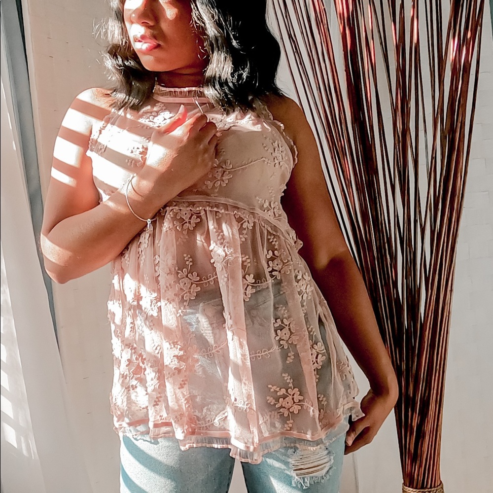 Pink Lace Top